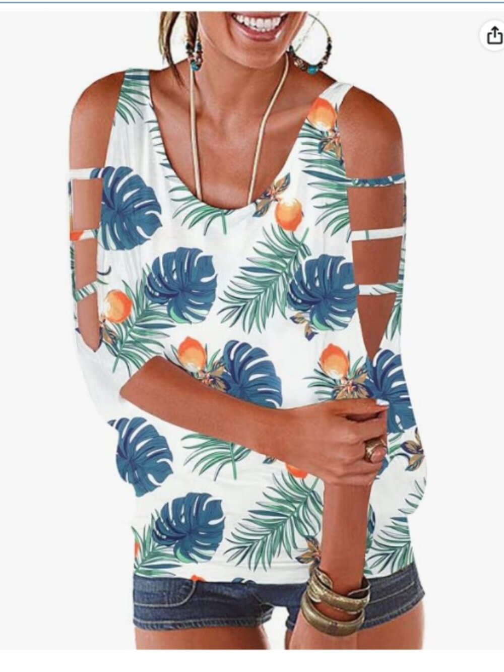 Cold Shoulder Multi-Colored Top - Size L